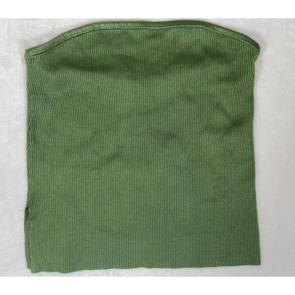 Abercrombie & Fitch Olive Ribbed Crop Top